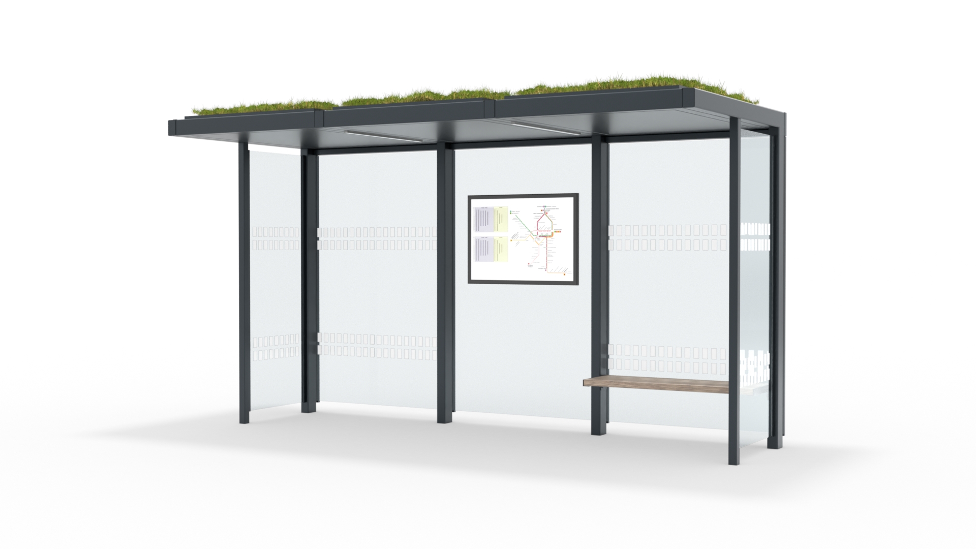 Fahrgastunterstand K26 Modulo Dachbegrünung